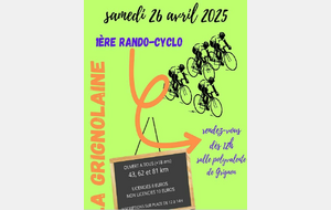 Samedi 26 avril : la Cyclo Grignolaine à Grignon (73)