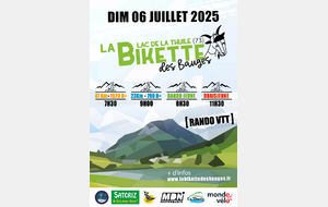 Dimanche 6 juillet : Bikette VTT des Bauges à la Thuile